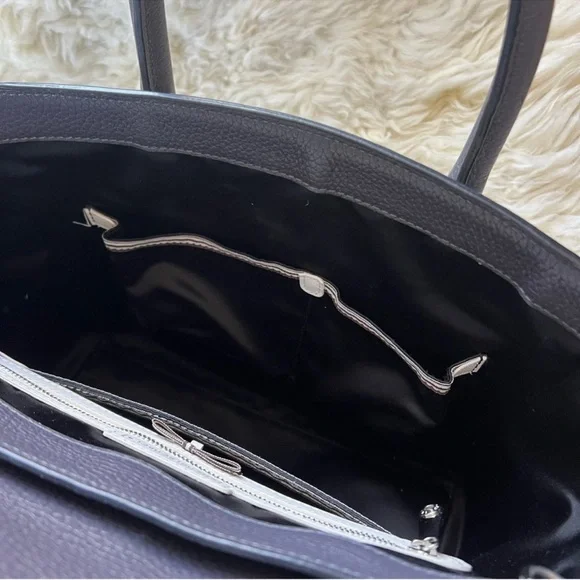 Henri Bendel Rivington Pebbled Leather Backpack Dark Grey - Picture 5 of 5